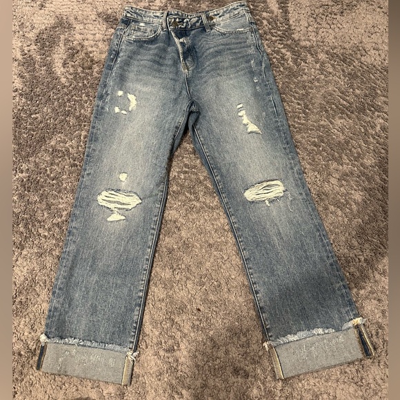 Flying Monkey Denim - NWOT Women's Criss Cross Vintage-Like Boyfriend Jeans
